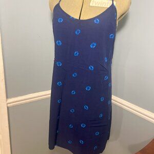Old Navy Navy Blue T-Back Floral Sundress - Women's M
